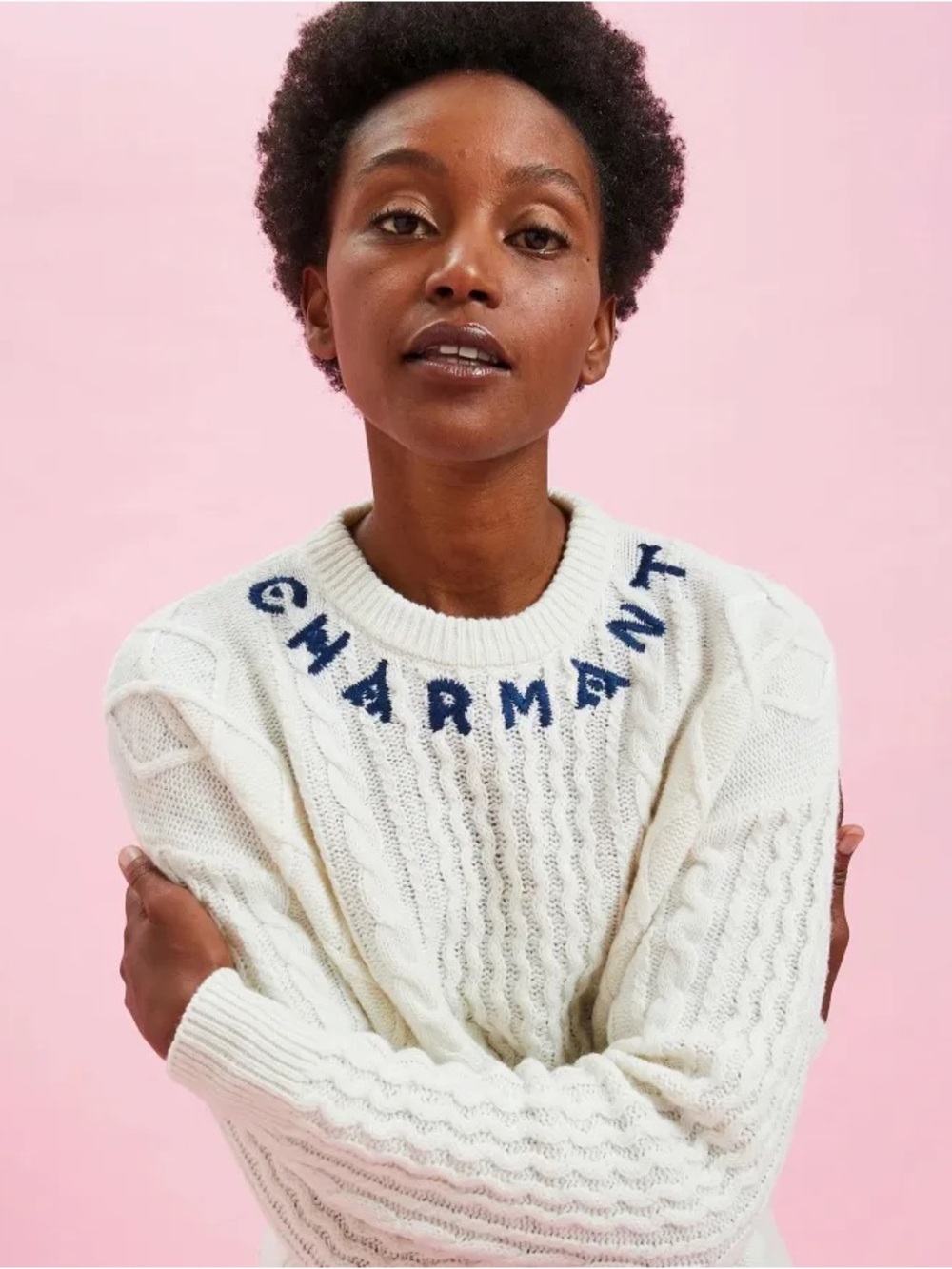 Clare V x Monoprix Fisherman Knit Charmant Sweater— Womens Large
